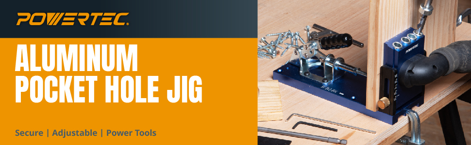 71844 Aluminum Pocket Hole Jig Set | Joinery Tool with Base, 1-1/4