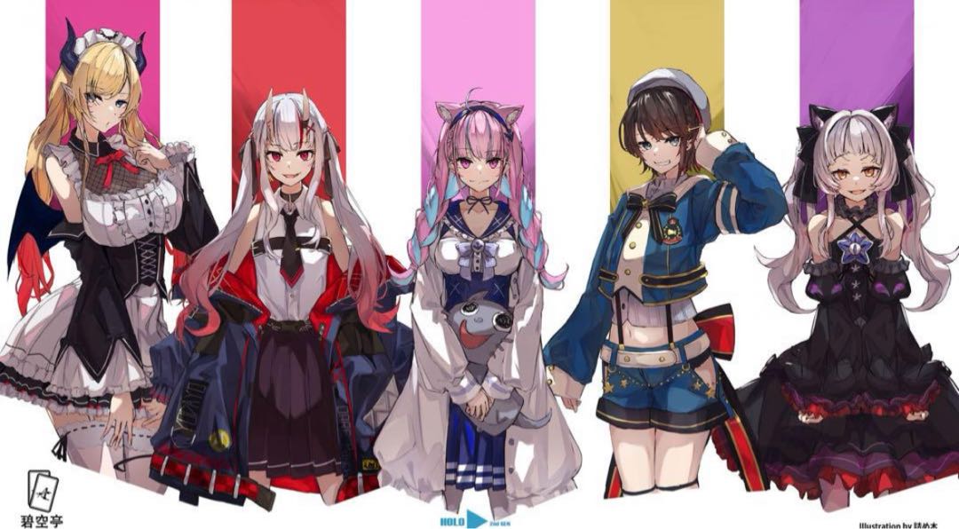 ホロライブ 2期生 あやめ あくあ シオン スバル 碧空亭 プレイマットの