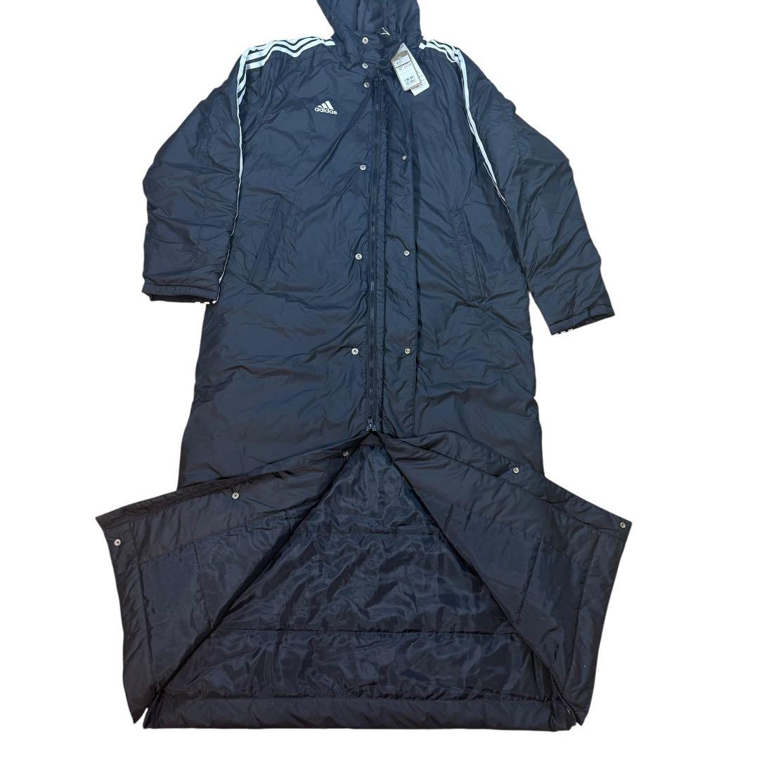 【新品タグ付】adidas ベンチコート XL 黒 中綿 ロング丈 3ストライプ adidas（アディダス） 中綿コート ベンチコート メンズ マストハブ